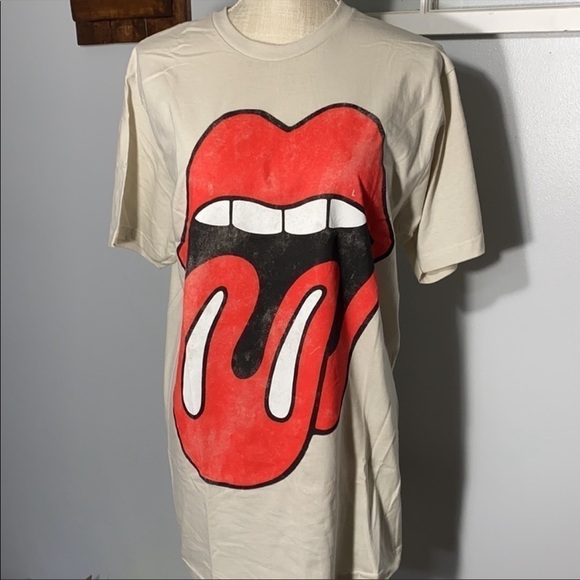 Vintage Inspired PacSun Rolling Stones Tongue Mick Jagger Cotton Graphic Tee S - Picture 2 of 7